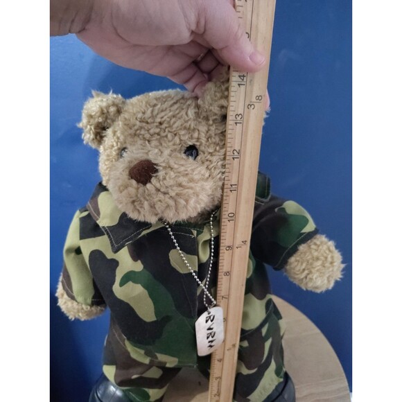 Build a Bear Workshop Bear Plush Army Military With Uniform Dog Tag And Shoes - Picture 5 of 5